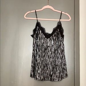 H&M Metallic Zebra Lace Tank